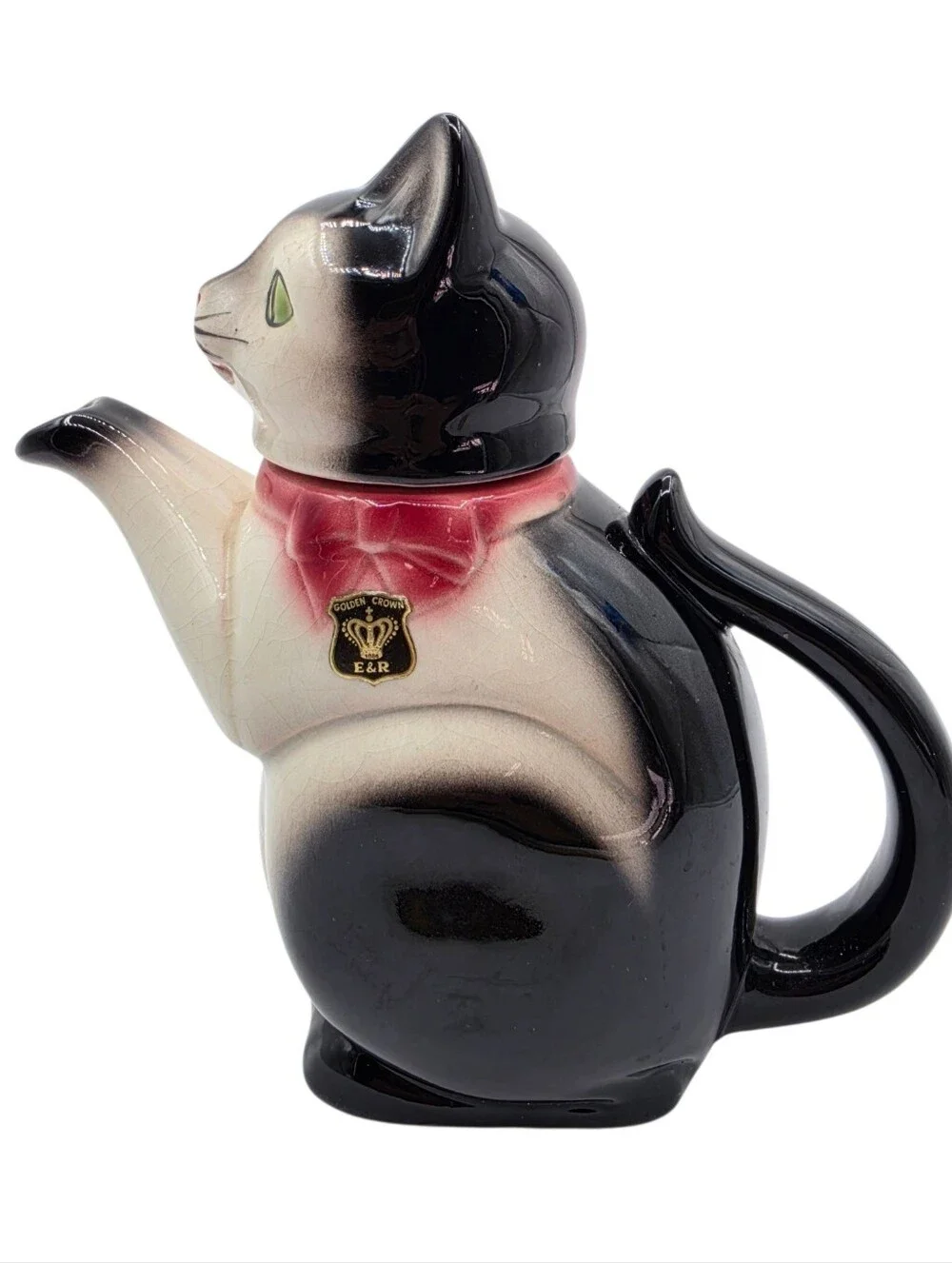 Antique German Cat Tea Kettle Erphila Germany 30s Or 40s Cottage Core Kitsch
